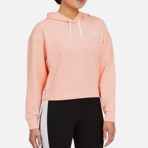 Puma Womens Lightweight Long Sleeve Apricot Blush Cropped Hoodie  Size  L- XL